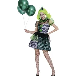 Déguisement adulte Halloween clown robe serre-tête collier - Taille S-Gifi Online