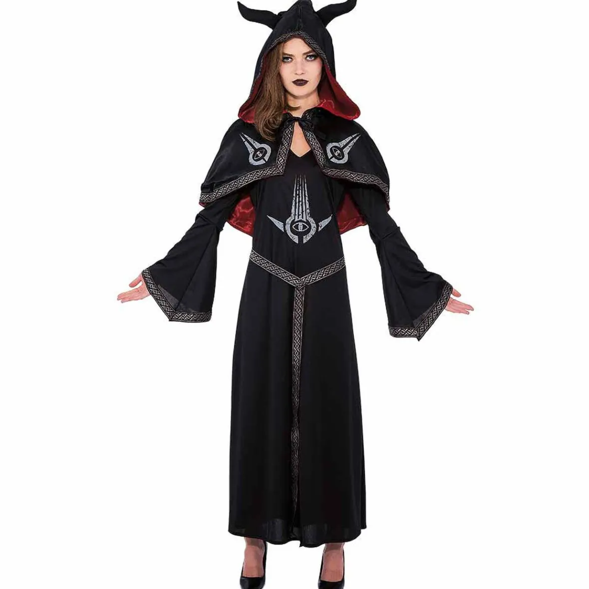 Déguisement adulte Halloween diablesse robe et cape - Taille L-Gifi New