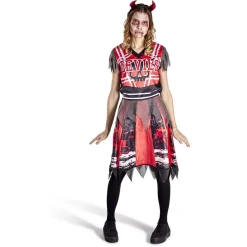 Déguisement adulte Halloween pompom girl robe et serre-tête - Taille M-Gifi Outlet