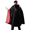 Déguisement adulte magicien cape noir et rouge - Taille unique-Gifi New