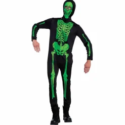 Déguisement adulte squelette vert phosphorescent Halloween-Gifi New