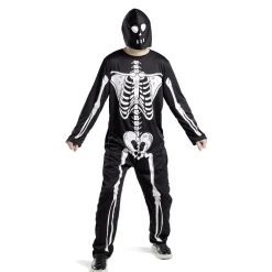 Déguisement adulte squelette combinaison et capuche taille S-Gifi New