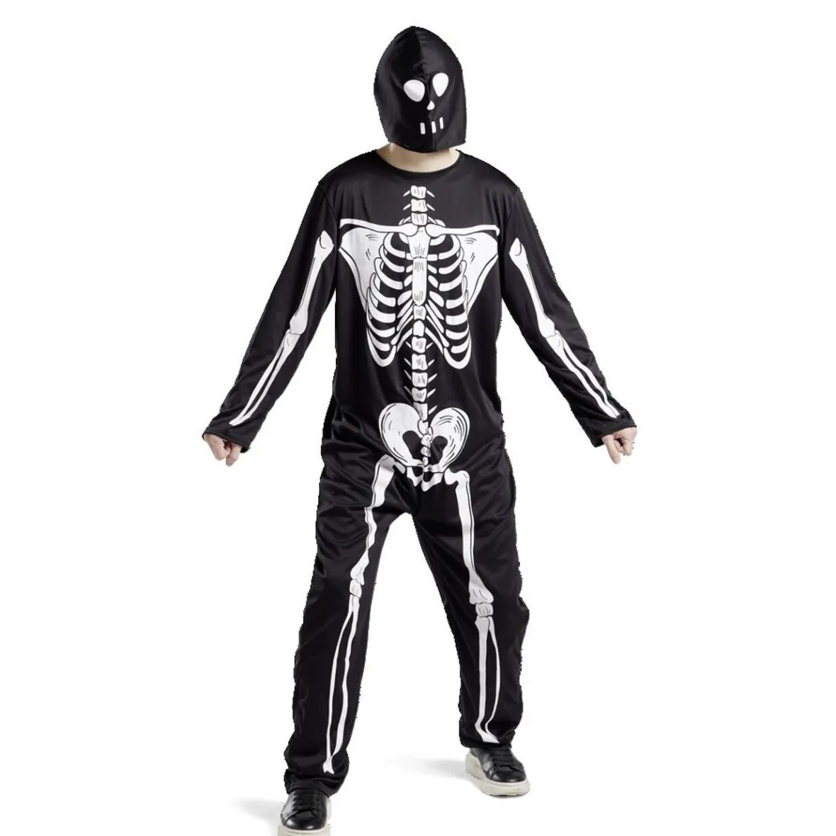 Déguisement adulte squelette combinaison et capuche taille S-Gifi New