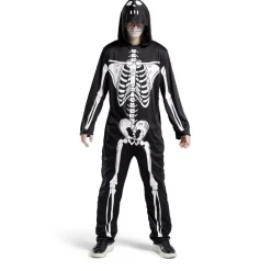 Déguisement adulte squelette combinaison et capuche taille S-Gifi New