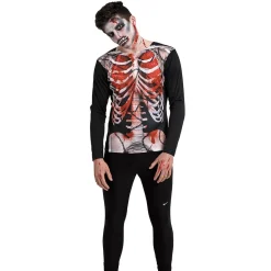Déguisement adulte t-shirt imprimé ZombieHalloween-Gifi Outlet