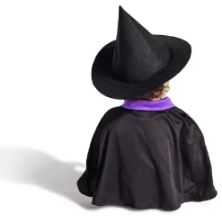 Déguisement bébé Halloween petit sorcier cape et chapeau noir violet-Gifi