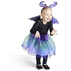Déguisement enfant dragon tutu ailes serre-tête violet - Taille unique-Gifi Hot