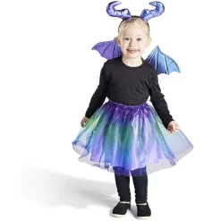 Déguisement enfant dragon tutu ailes serre-tête violet - Taille unique-Gifi Hot