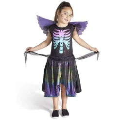 Déguisement enfant fée squelette robe et ailes multicolore 7/10ans-Gifi
