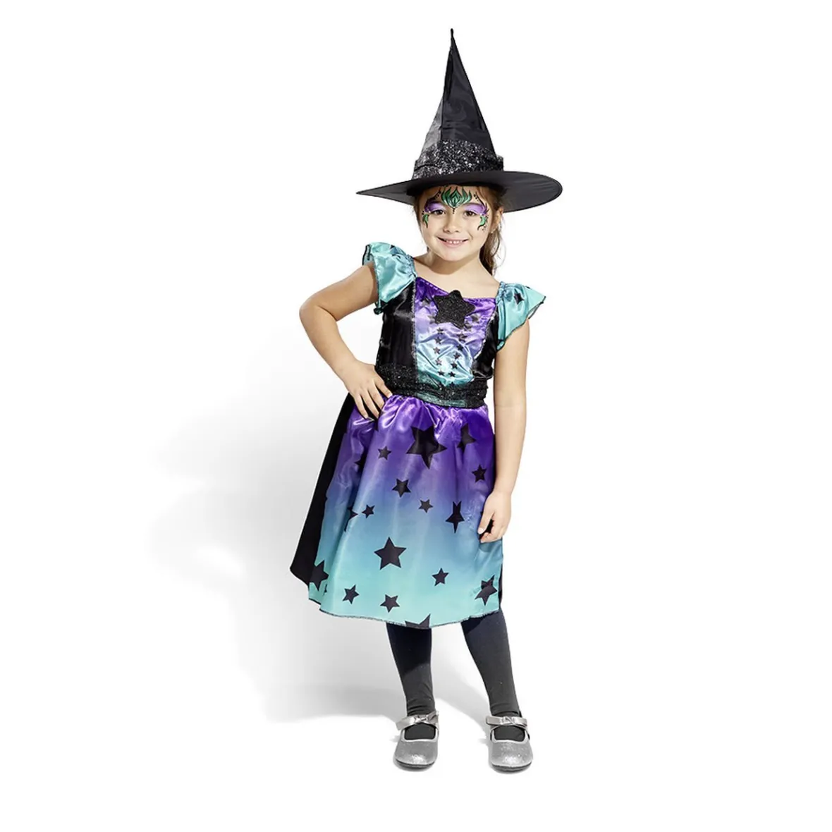 Déguisement enfant Halloween sorcière robe noir bleu violet 4/6 ans-Gifi Clearance