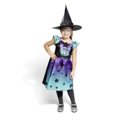 Déguisement enfant Halloween sorcière robe noir bleu violet 11/14 ans-Gifi Sale