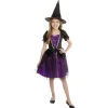 Déguisement enfant Halloween sorcière noir et violet 11/14 ans-Gifi