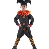 Déguisement enfant Halloween bouffon noir et orange 4/6 ans-Gifi Online