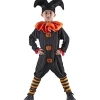 Déguisement enfant Halloween bouffon noir et orange 7/10 ans-Gifi Outlet