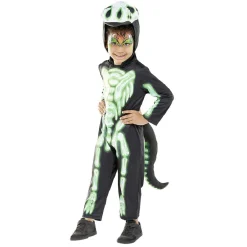 Déguisement enfant Halloween dragon noir et vert 4/6 ans-Gifi New