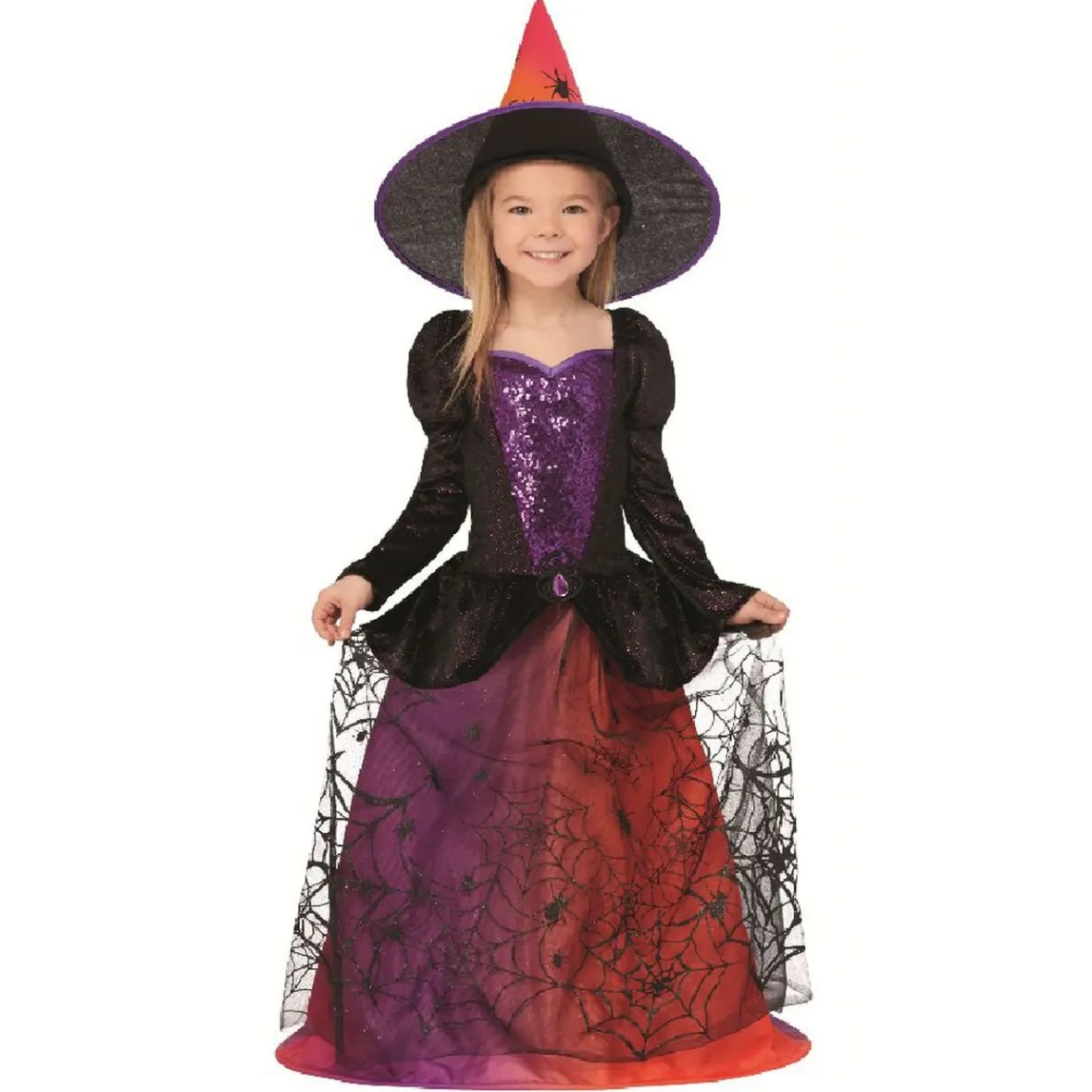 Déguisement enfant Halloween sorcière 7/10 ans-Gifi Online