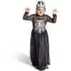 Déguisement enfant Halloween reine squelette noir et blanc 7/10ans-Gifi Discount