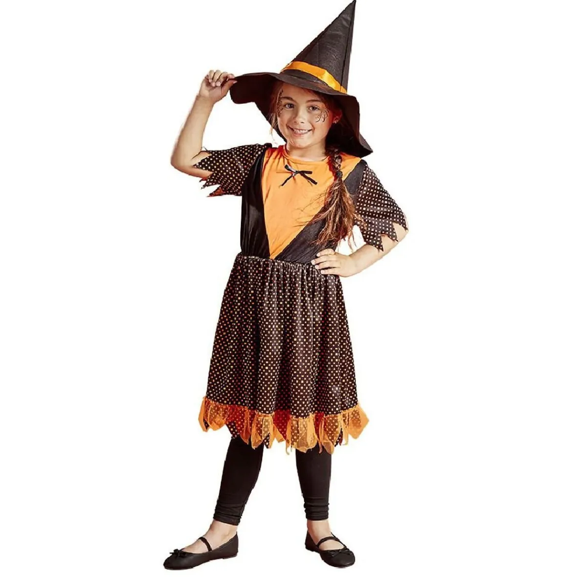 Déguisement enfant Halloween sorcière robe et chapeau 11/14ans-Gifi Discount