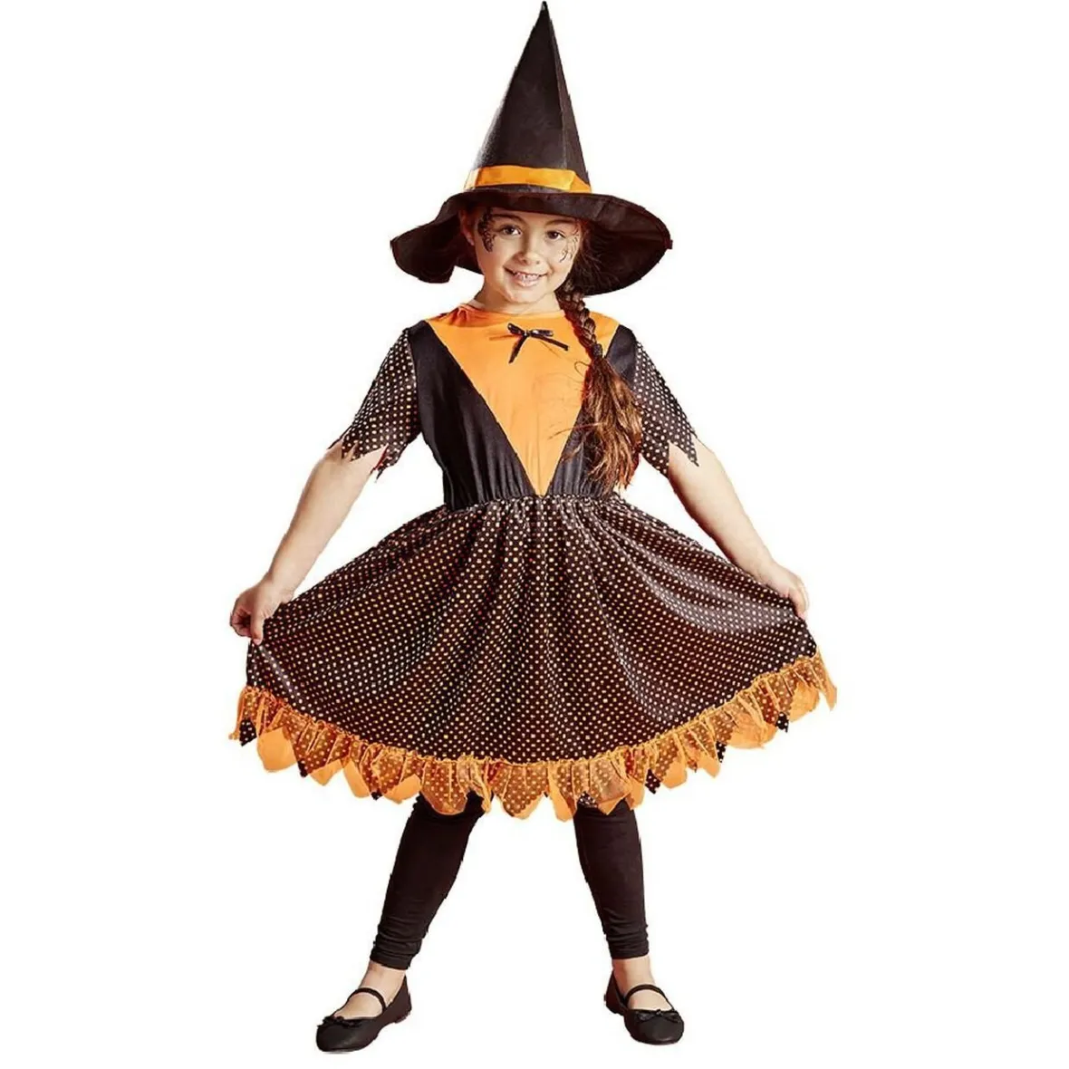Déguisement enfant Halloween sorcière robe et chapeau 11/14ans-Gifi Discount