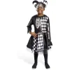 Déguisement enfant Halloween arlequin noir et blanc robe 4/6ans-Gifi Online