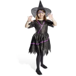 Déguisement enfant Halloween sorcière robe chapeau 11/14ans-Gifi