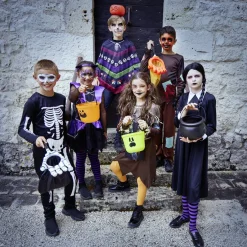 Déguisement enfant Halloween squelette combinaison et cagoule 4/6ans-Gifi Online