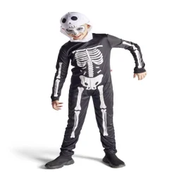 Déguisement enfant Halloween squelette combinaison et cagoule 4/6ans-Gifi Online