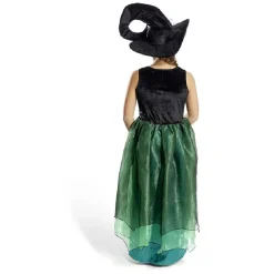 Déguisement enfant Halloween sorcière robe chapeau noir vert 11/14ans-Gifi Outlet