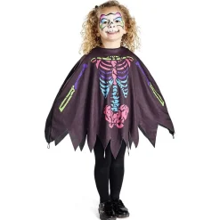 Déguisement enfant Halloween squelette poncho noir multicolore TU-Gifi Hot