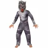 Déguisement enfant loup garou gris Halloween 7/10 ans-Gifi Discount