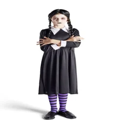 Déguisement enfant Mercredi Addams robe et col 11/14 ans-Gifi Outlet