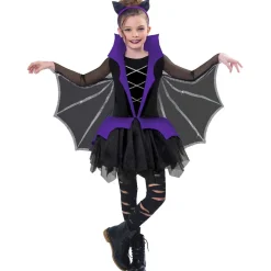 Déguisement enfant robe chauve-souris noir violet 7/10 ans-Gifi Discount