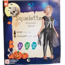 Déguisement enfant robe squelette 7/10 ans-Gifi Outlet