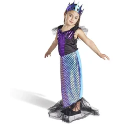 Déguisement enfant sirène robe et serre-tête noir et violet 7/10ans-Gifi Discount
