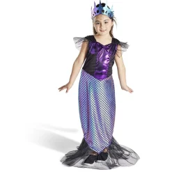 Déguisement enfant sirène robe et serre-tête noir et violet 4/6ans-Gifi Online