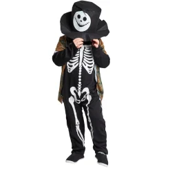 Déguisement enfant squelette chapeau et gilet-Gifi Outlet