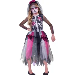 Déguisement enfant squelette à fleurs Halloween 4/6 ans-Gifi Sale