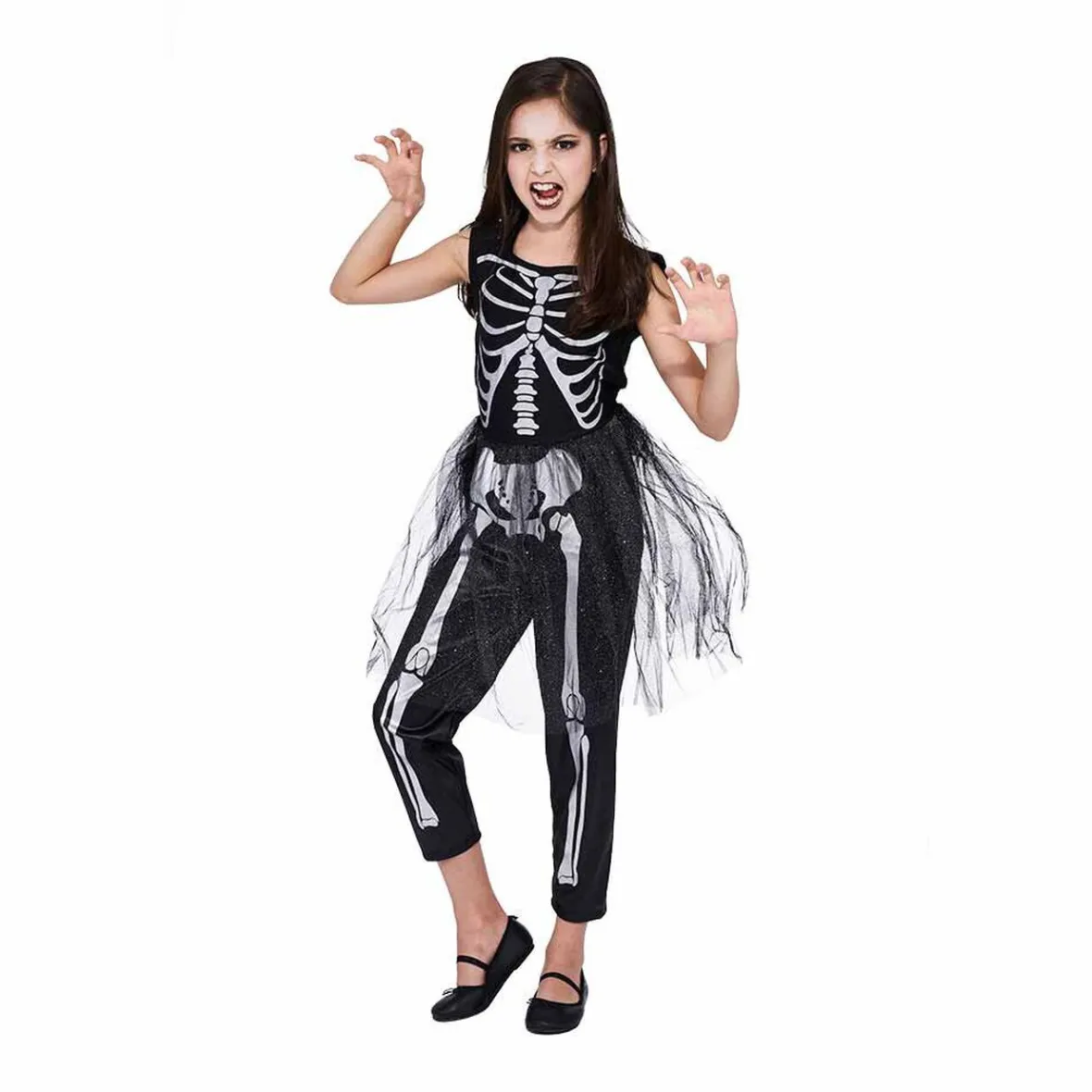 Déguisement enfant squelette robe Halloween 7 à 10 ans-Gifi Discount