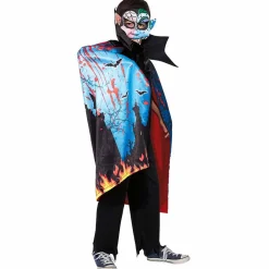 Déguisement enfant vampire cape masque chauve-souris Halloween-Gifi Outlet