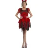 Déguisement femme diablesse Halloween rouge noir taille M-Gifi Online