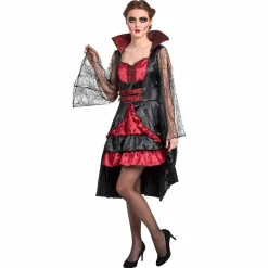 Déguisement femme vampire Halloween rouge noir taille L-Gifi Sale