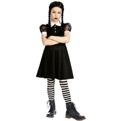 Déguisement fille gothique style Mercredi Addams 11/14 ans-Gifi Clearance