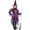 Déguisement fille sorcière Halloween noir violet 7/10 ans-Gifi