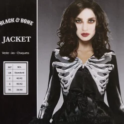 Déguisement Halloween Veste femme squelette Blackand Bone-Gifi Online