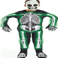 Déguisement squelette lumineux masque, gants, combinaison 7/10 ans-Gifi New
