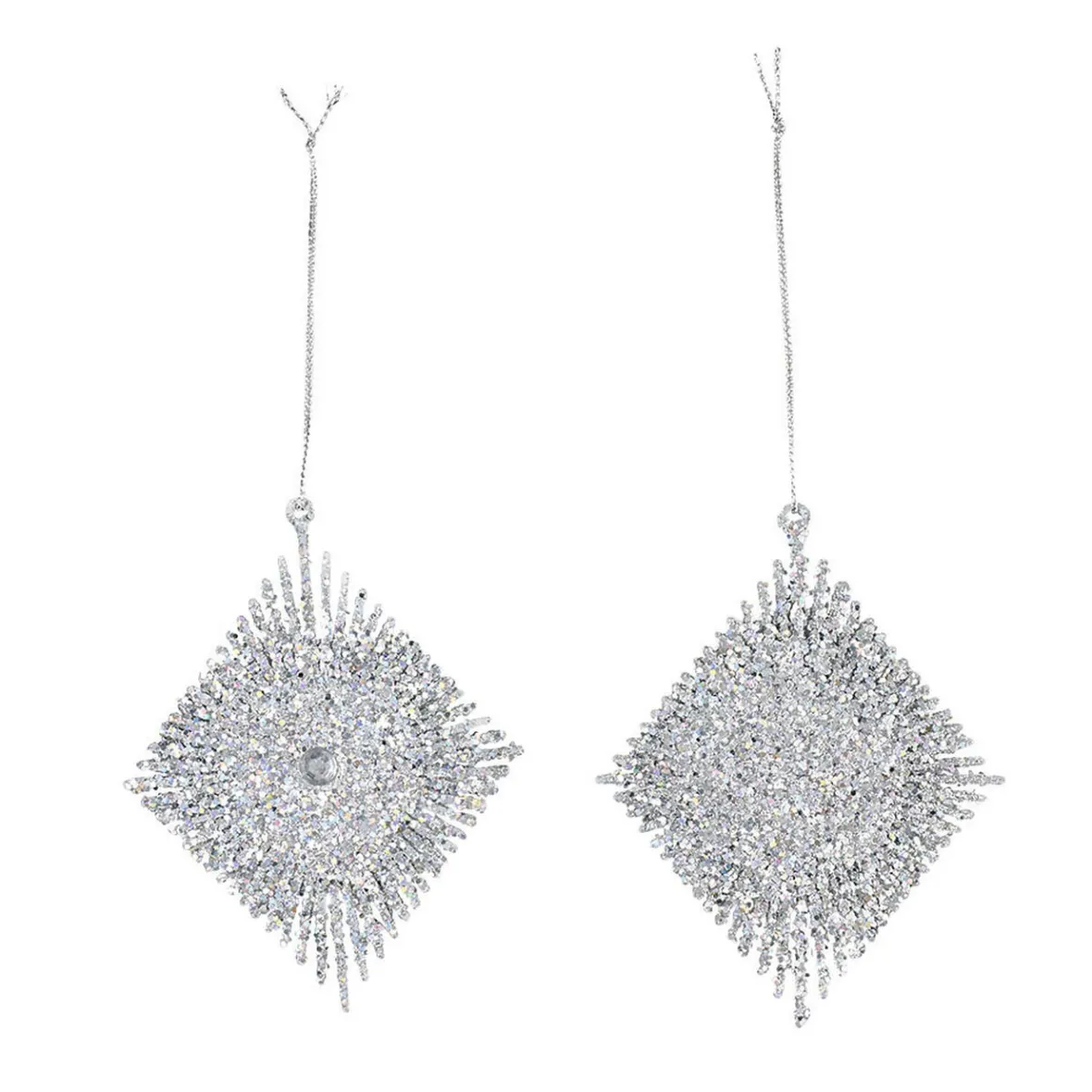 Diamant argenté à suspendre x 2 déco Noël-Gifi Sale