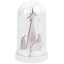 Dôme lumineux 10 LEDs pingouins et ours iridescent Ø11xH20cm-Gifi Online