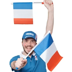 Drapeau avec embout lumineux supporter France-Gifi Discount