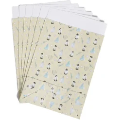 Enveloppe cadeau papier Noël motif pingouin x6 - 20x8xH28cm-Gifi