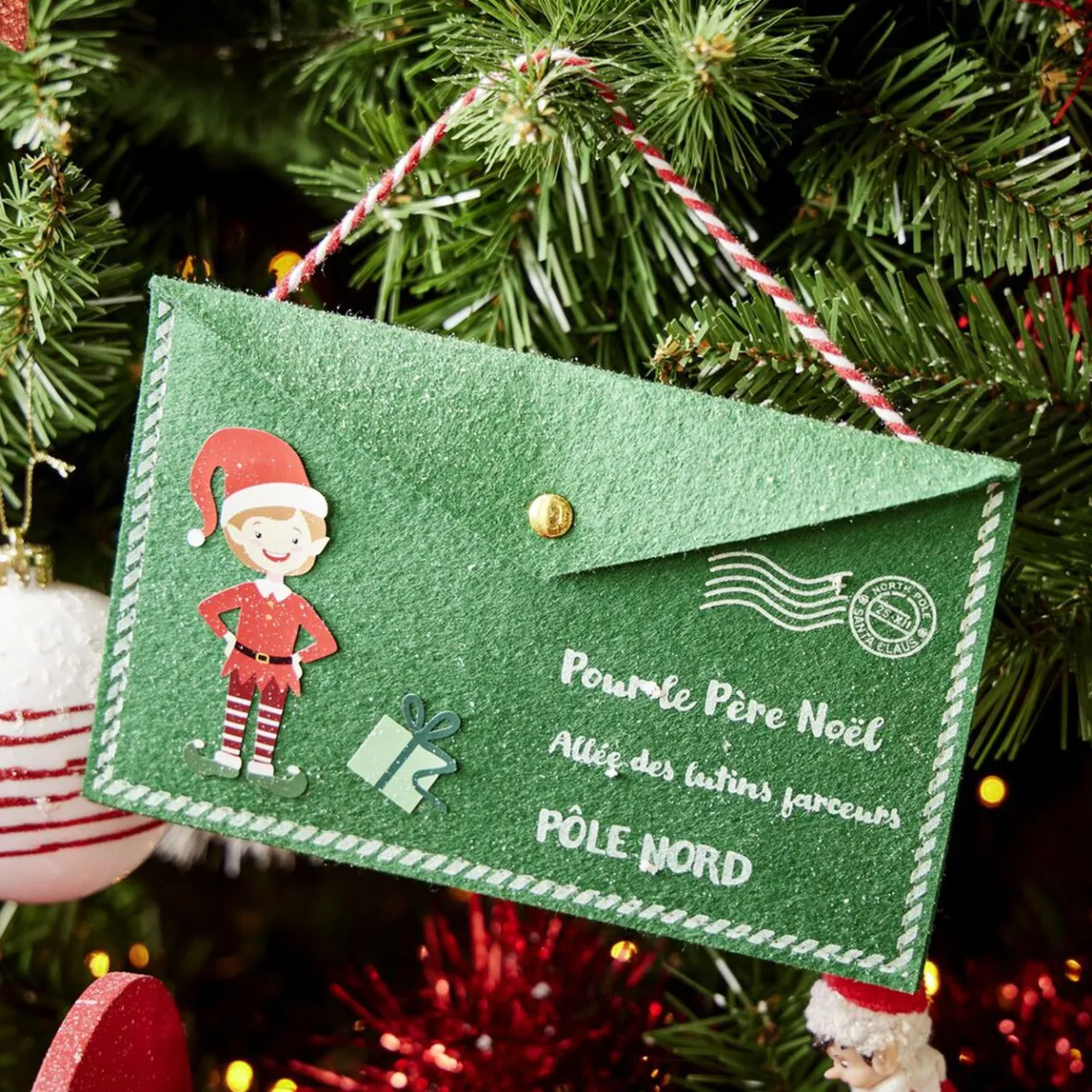 Enveloppe en feutrine pour le père Noël - 2 modèles-Gifi Best